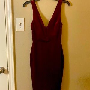 Velvet plunging neckline dress